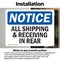 Signmission All Shipping And Receiving In Rear, 7 in W x Rectangle, Vinyl Decal OS-2PACK-NS-D-57-L-15223 - alternate 2